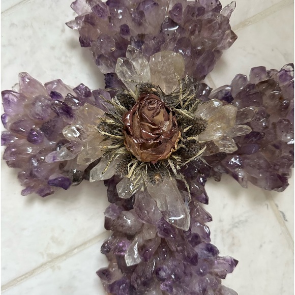 Amethyst & quartz CROSS - Picture 9 of 10